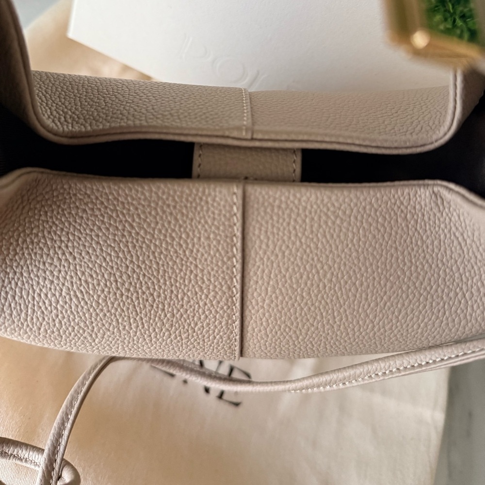 Polène Taupe Knot-Top Pebbled Leather Crossbody - Picture 9 of 9